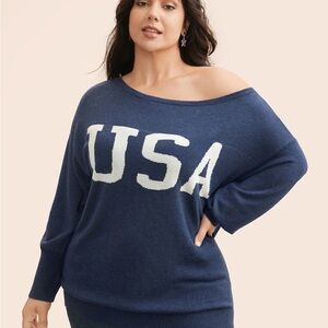 Bloomchic Navy Blue USA Sweater New